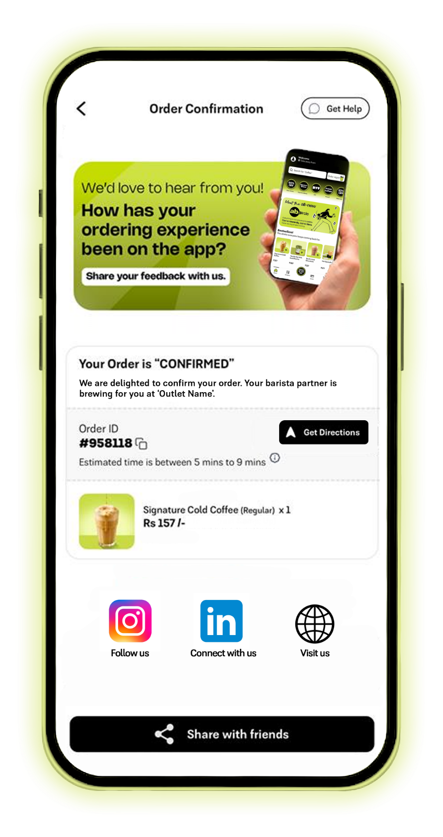 abcoffee app rewards screen