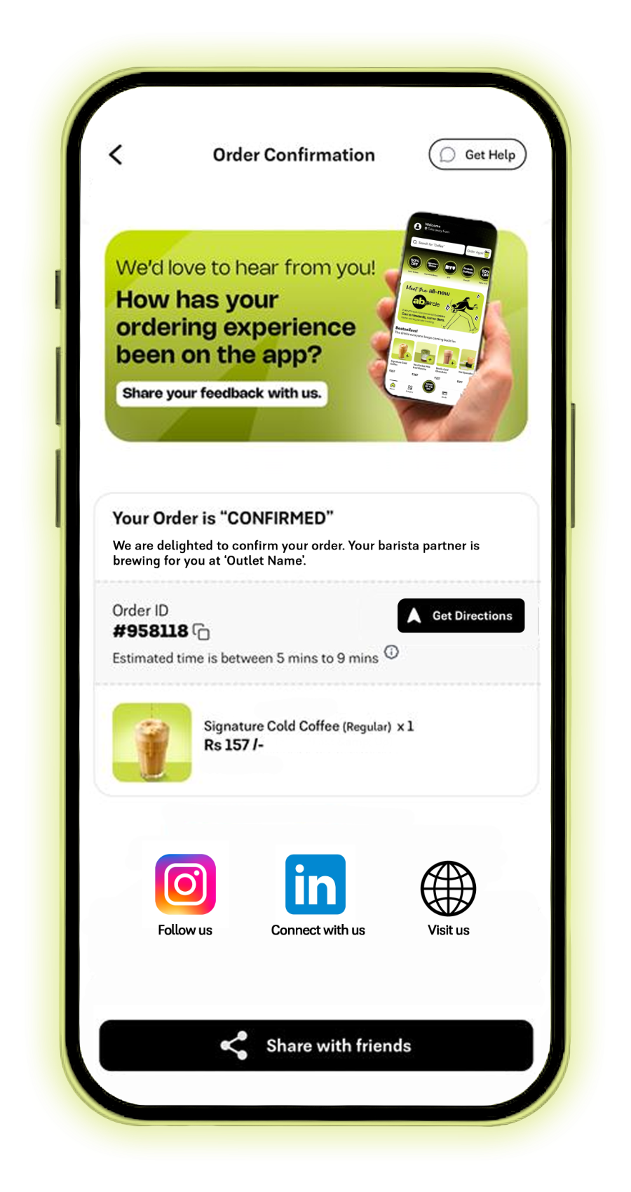 abcoffee app rewards screen